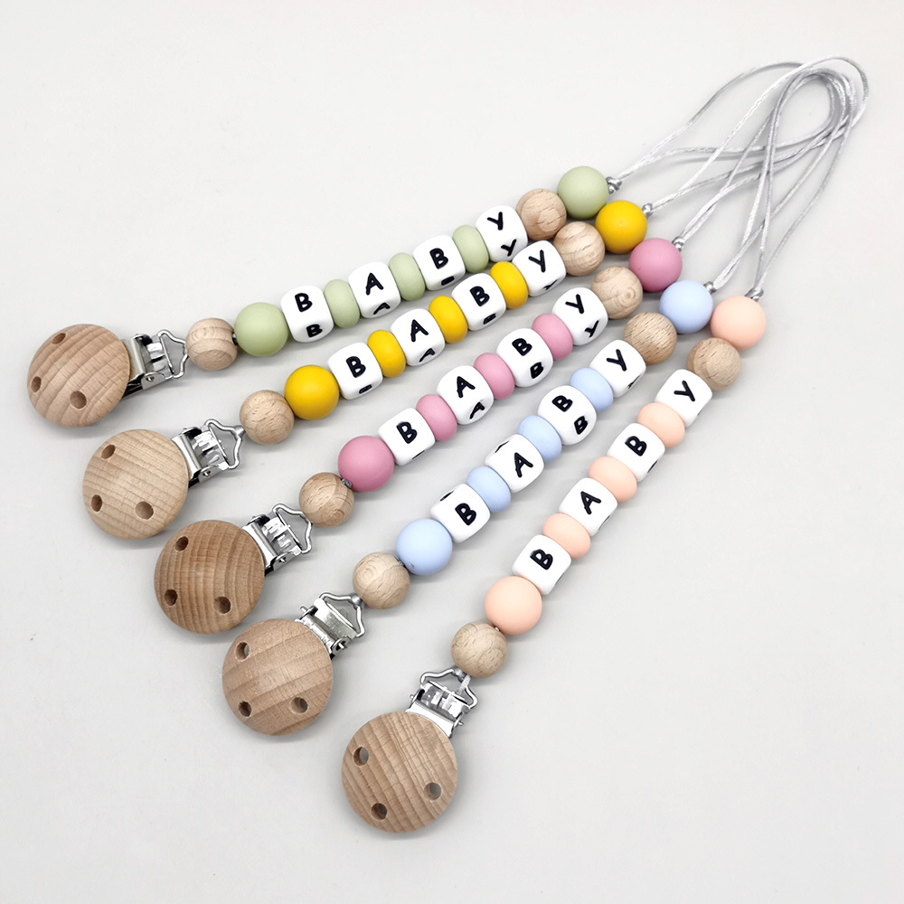 Baby Products For Gift - Benutzerdefinierte Name Schnuller Clips Kette Silikon